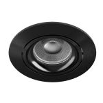Noxion Encastré Spot Vision MR16 Inclinable Brillant Noir | 82mm - Diamètre 69mm - IP20 - Incl. GU10 Culot